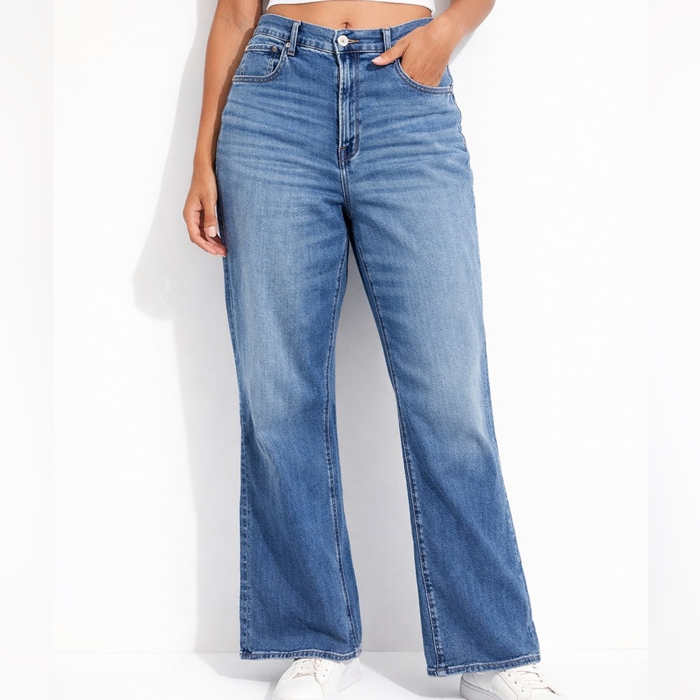 American Eagle Curvy Super High Rise Baggy Straight Jeans Size 20